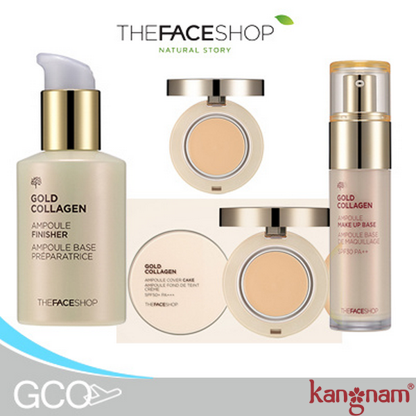 Bộ phấn trang điểm cao cấp làm sáng da và chống lão hóa The Face Shop Gold Collagen Ampoule Set SPF30/PA++ 